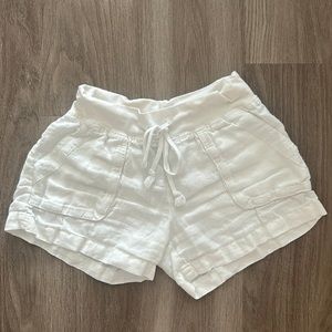 Hard Tail Forever - White Linen Shorts - Size S